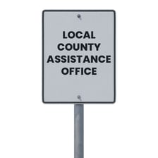 A public-assistance office serving people seeking social benefits