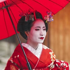 A person shown wearing distinctive attire.