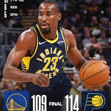 An Indiana Pacers basketball player during an NBA game