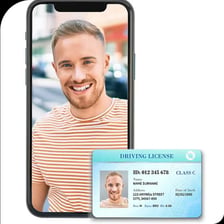 A person identifying someone by matching a face with a name