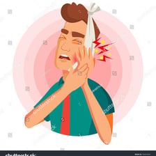 An illustration depicting both tooth pain and headache pain