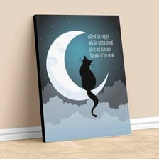 An illustration of a cat beside a baby’s cradle