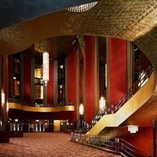 The geometric Art Deco interior of Radio City Music Hall