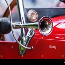 A close view of a vehicle's horn.