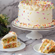 A cake covered with a layer of frosting