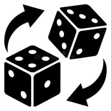 Dice illustrating probability and odds