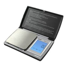 An object placed on a digital scale for weighing.