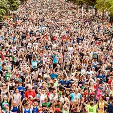 A large crowd of people gathered together.