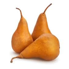 A brown-skinned Bosc pear.
