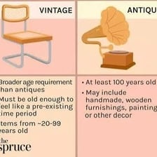 An aged object shown as distinctly old