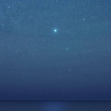 The bright star Sirius visible in the night sky