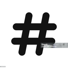 A large hashtag symbol used as a social-media icon