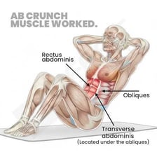 A person performing a crunch exercise for the abdominal muscles