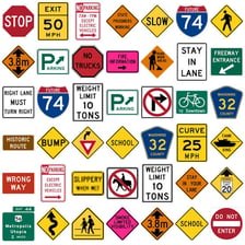 A collection of recognizable symbols and signs