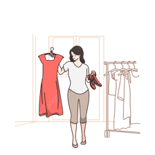 An illustration showing an object fitting an intended purpose.