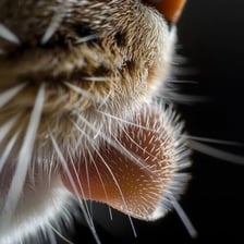 A close-up of a cat's whiskers