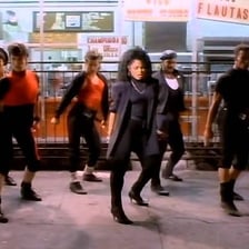 Janet Jackson performing her song “Nasty.”