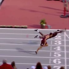 A runner approaching a finish line