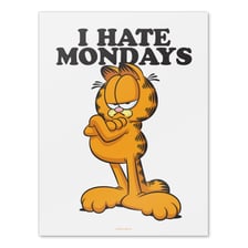 Garfield depicted expressing dislike for Monday