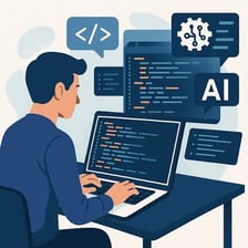 A programmer using an AI tool to help write code.