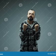 A frustrated person reacting to an unpleasant surprise