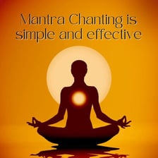 A person meditating while chanting