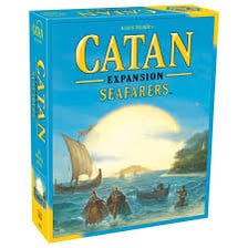 A Catan board game setup featuring islands and sea routes