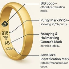 Gold jewelry marked with a karat purity designation