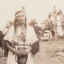 A historical image showing members of the Mohawk people.