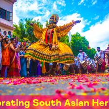 People participating in a South Asian cultural celebration