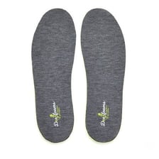 A removable insole beside a shoe