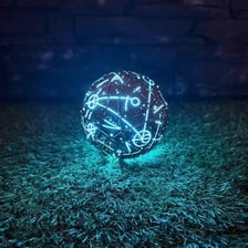 A reflective spherical orb