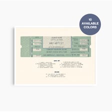 A printed list of songs for a concert performance