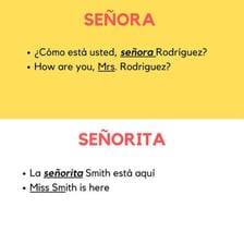 A Spanish-language illustration showing the honorific señora