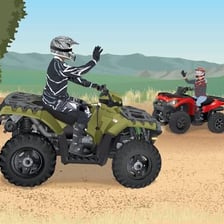 All-terrain vehicle traveling on an off-road trail