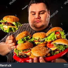 A person eating a substantial meal.