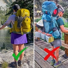 A lone traveler hiking with a backpack.