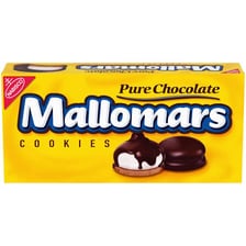Mallomars cookies with chocolate coating and marshmallow centers