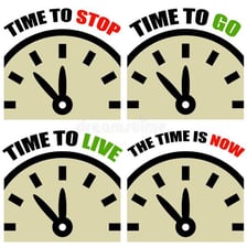 A clock and urgent visual cues conveying the demand to act now