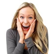 A person showing interested surprise