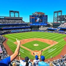 New York Mets players or branding at Citi Field.