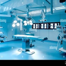A sterile modern hospital operating room