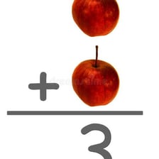 A simple visual showing three individual ones grouped as three.