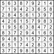 A Sudoku puzzle grid filled with numbers