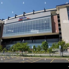 Exterior view of Gillette Stadium in Foxborough, Massachusetts