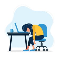 An illustration of a person dealing with several difficulties.