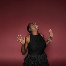 Singer Sharon Jones performing with the Dap-Kings
