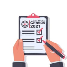 A census worker recording population information