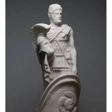 Ancient artwork depicting Ares, the Greek god of war