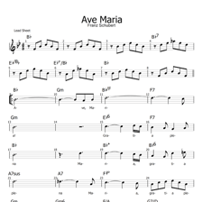 Sheet music for the traditional Ave Maria prayer or hymn